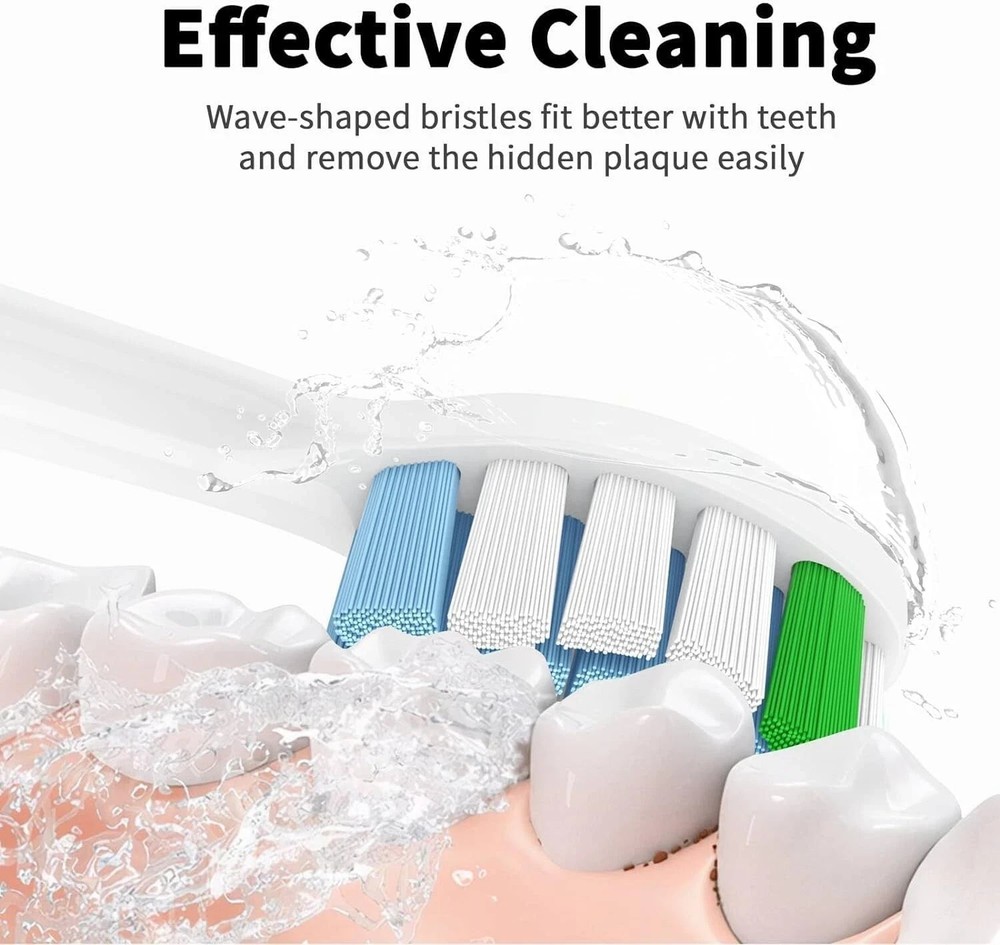 Replacement Toothbrush Heads Compatible with Phillips Sonicare Snap-on 8 Pack