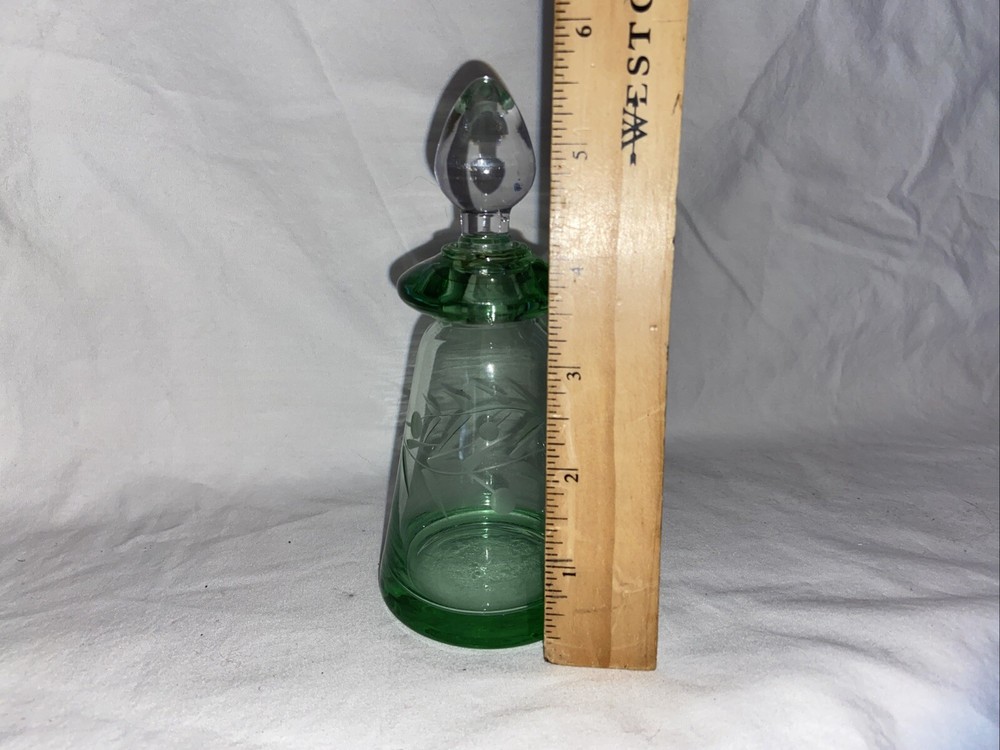 Vintage Green Perfume Jar Decanter