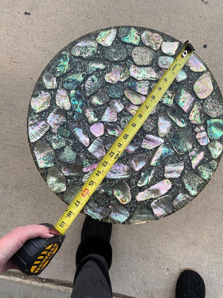 MCM Custom Handmade Large Abalone Shell Side Table Stunning Rare