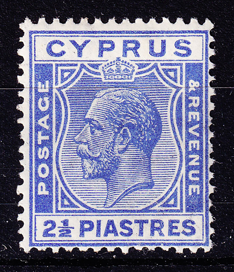 Cyprus KGV 1925 SG122 2½pi Bright Blue MNH stamp