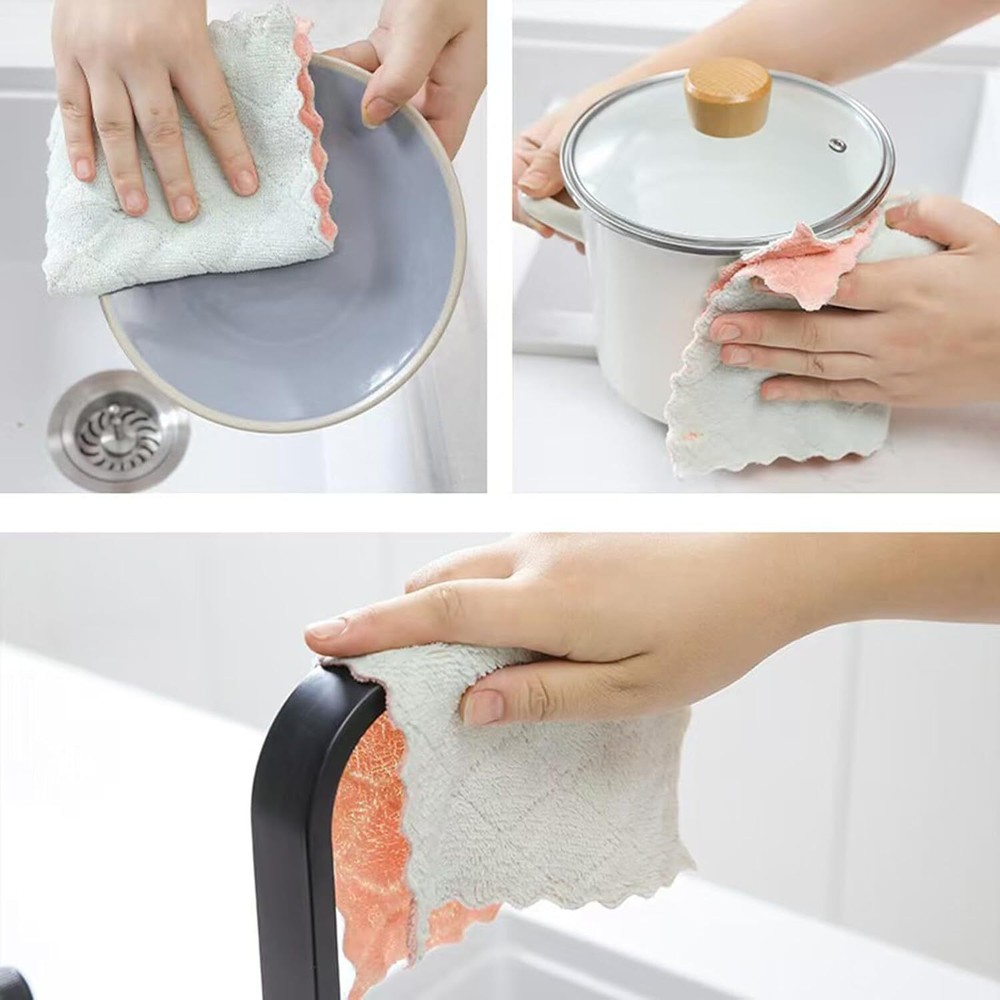 24 Pack Kitchen Dish Cloths Towels, Super Soft and Absorbent Multicolor