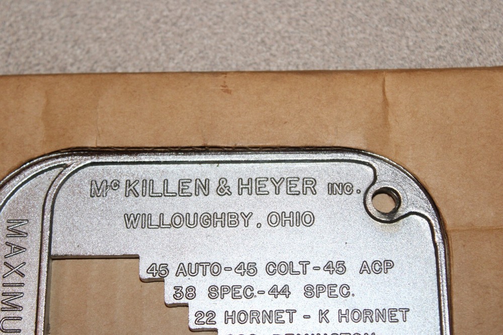 Vintage McKillen & Heyer Maximum Case Length Guage w/Plug Gauge Protector