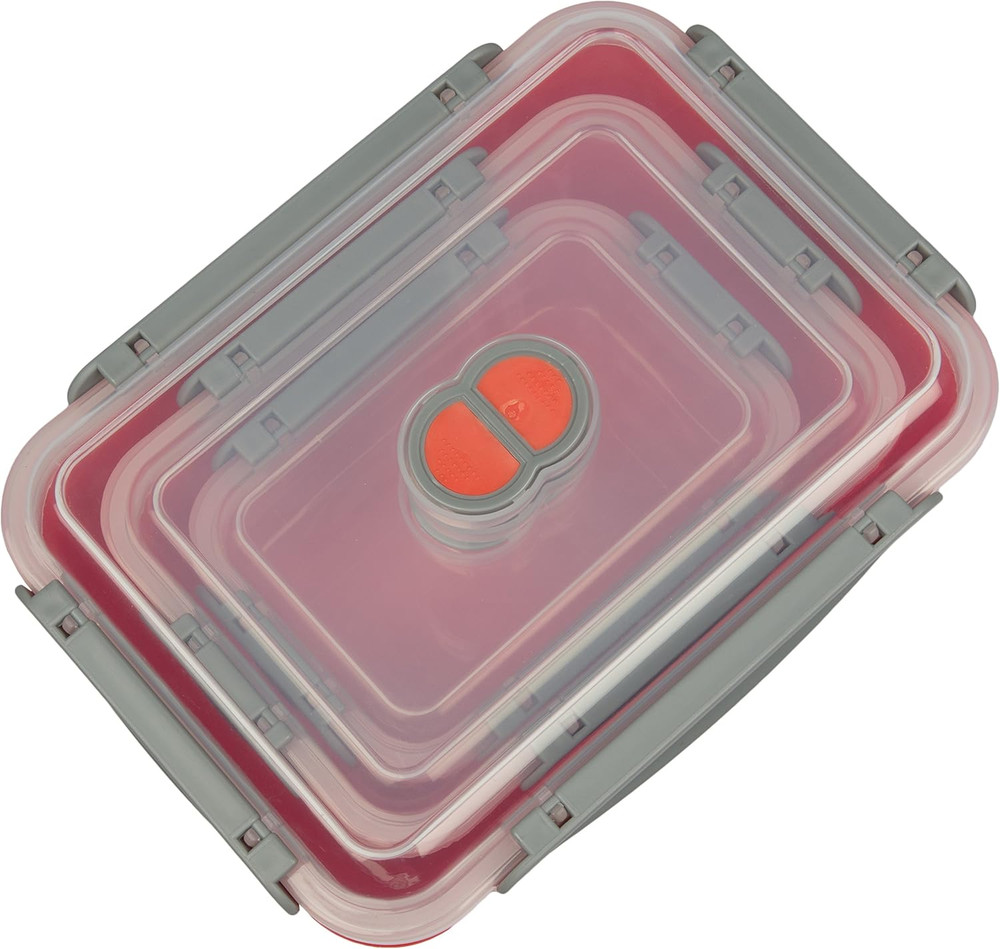 Microwave Vegetable Steamer Containers - (3 Pack) Reusable Nesting Food