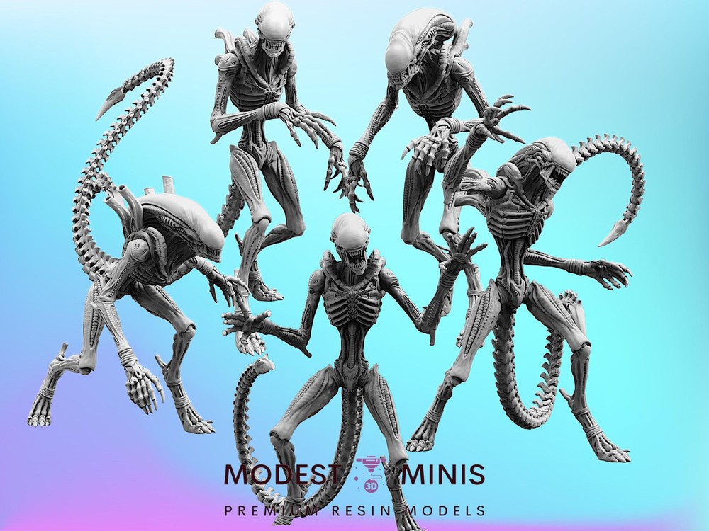 Reverse Engineered Xeno Clones - Resin Sci Fi Alien Predator Mini  | Papsikels