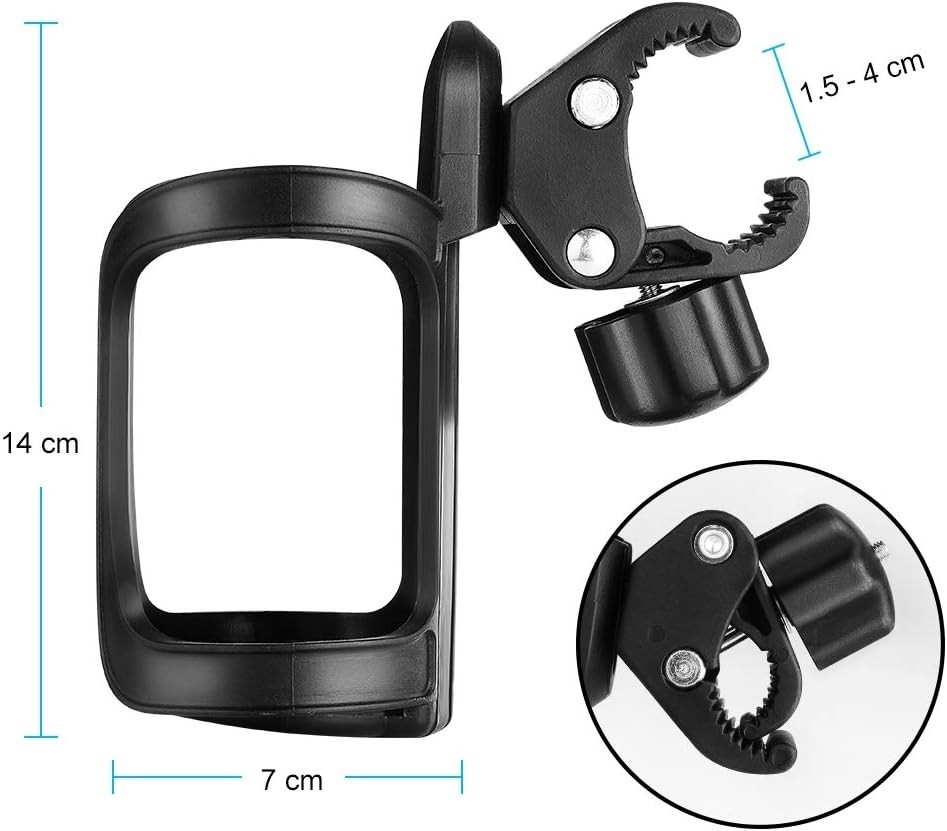 Secure 360° Rotating Cup Holder for Strollers, Bikes & More - Easy Install