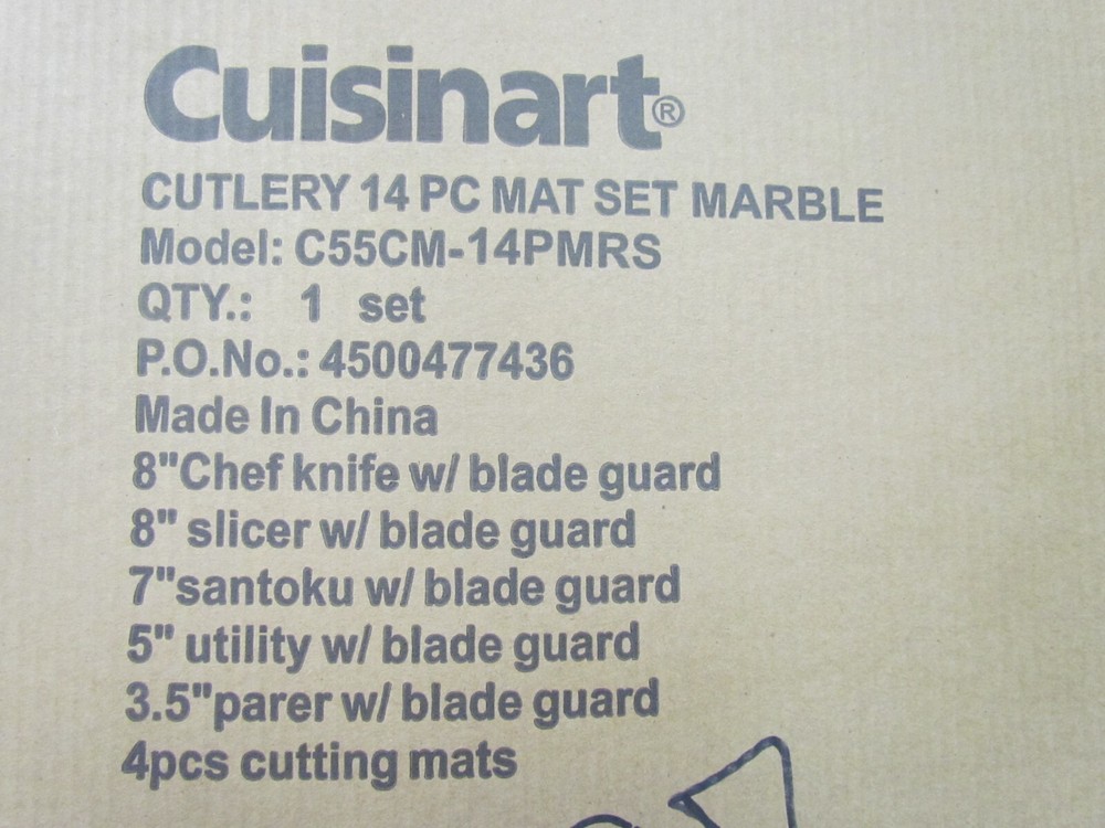 CUISINART CUTLERY 14 PC MAT SET MARBLE
