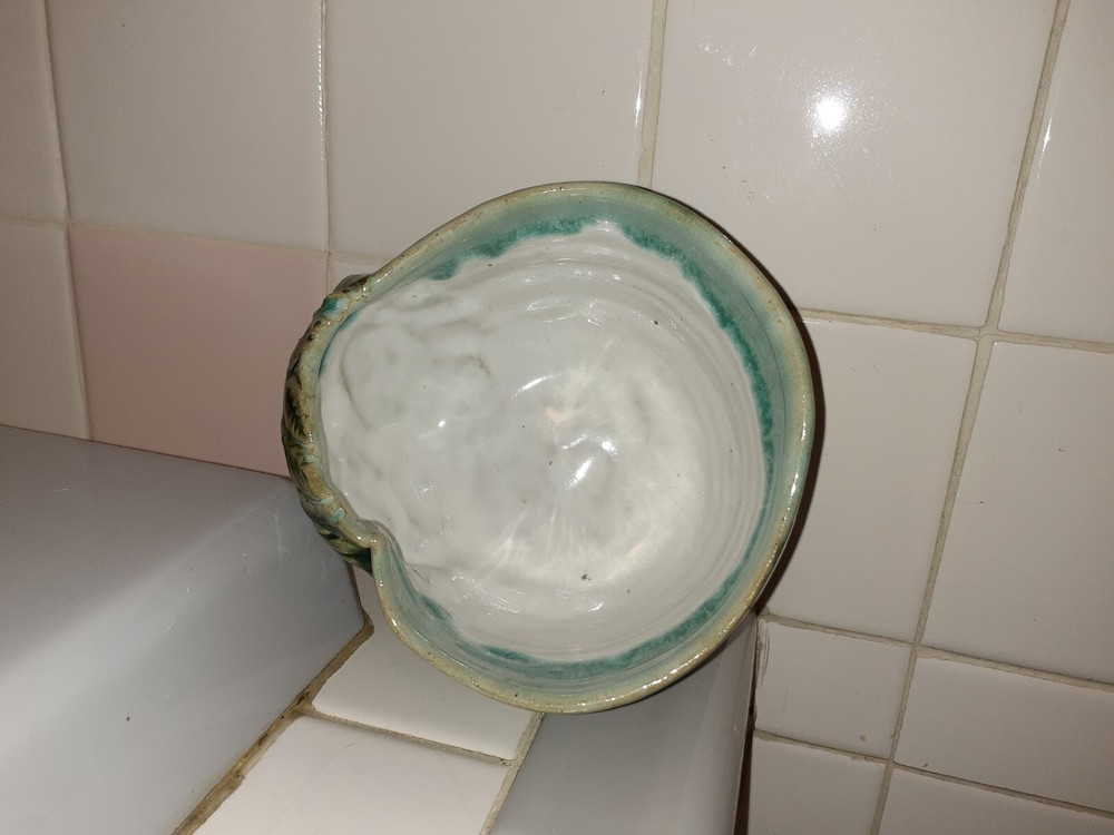 Unique Ceramic Bowl/Planter with Face 5.1" x 5.2" x 3.2" tall