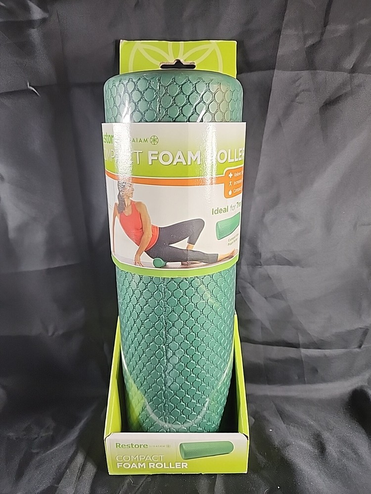 Gaiam Restore Foam Massage Roller Compact 12" Travel Size Textured  NEW.    TT