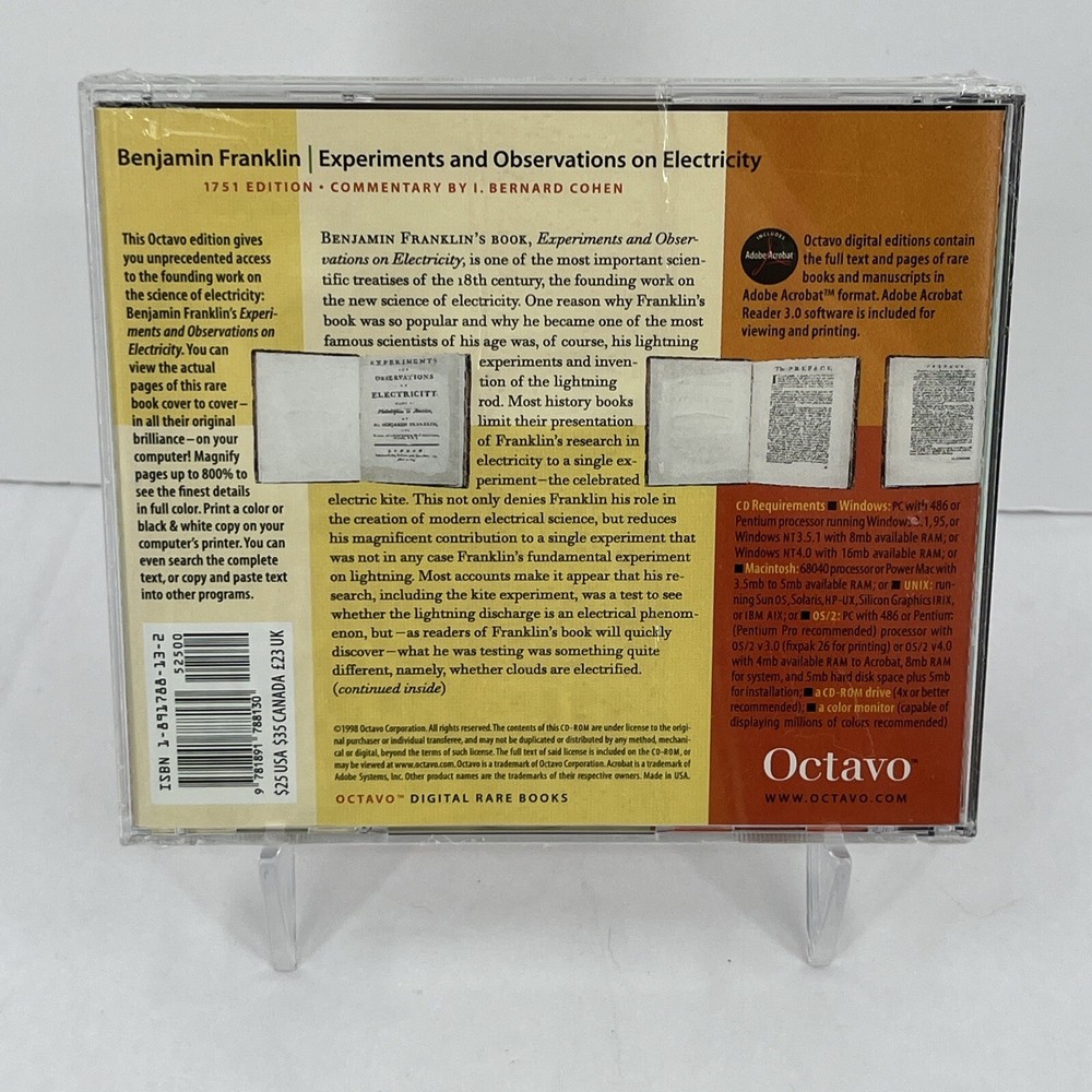 Experiments and Observations On Electricity (Sealed CD-ROM, 1998) 🎀