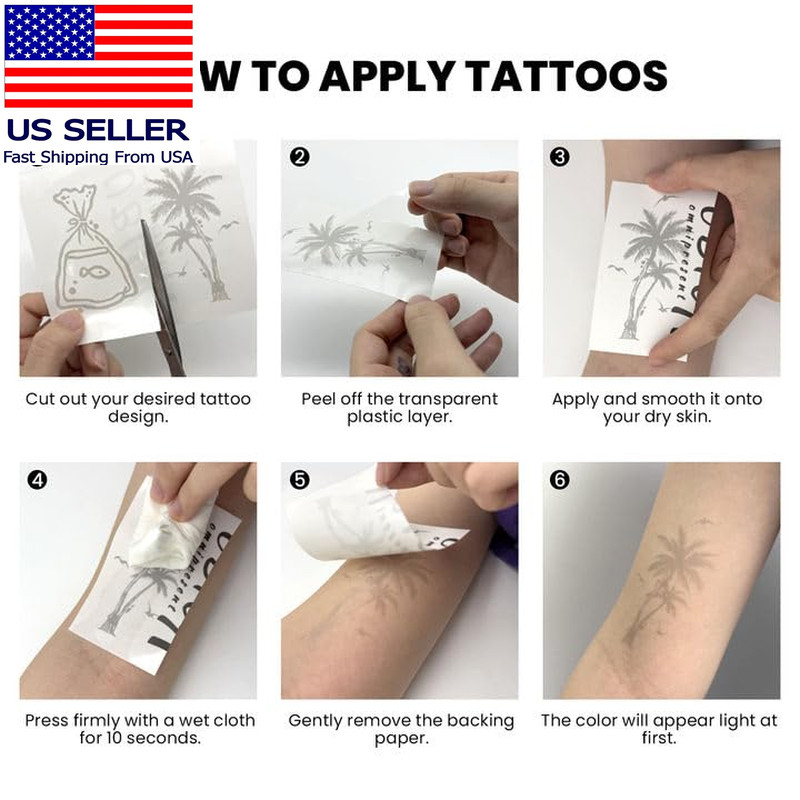 Semi Permanent Tattoos, 2 Sheets Realistic Gator Temporary Tattoo, Develops Full