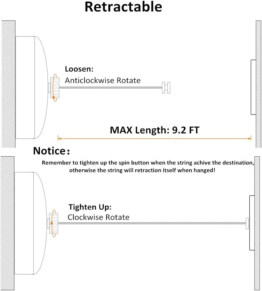 Elegant Retractable Stainless Steel Clothesline - 9.2ft Durable Drying Solution