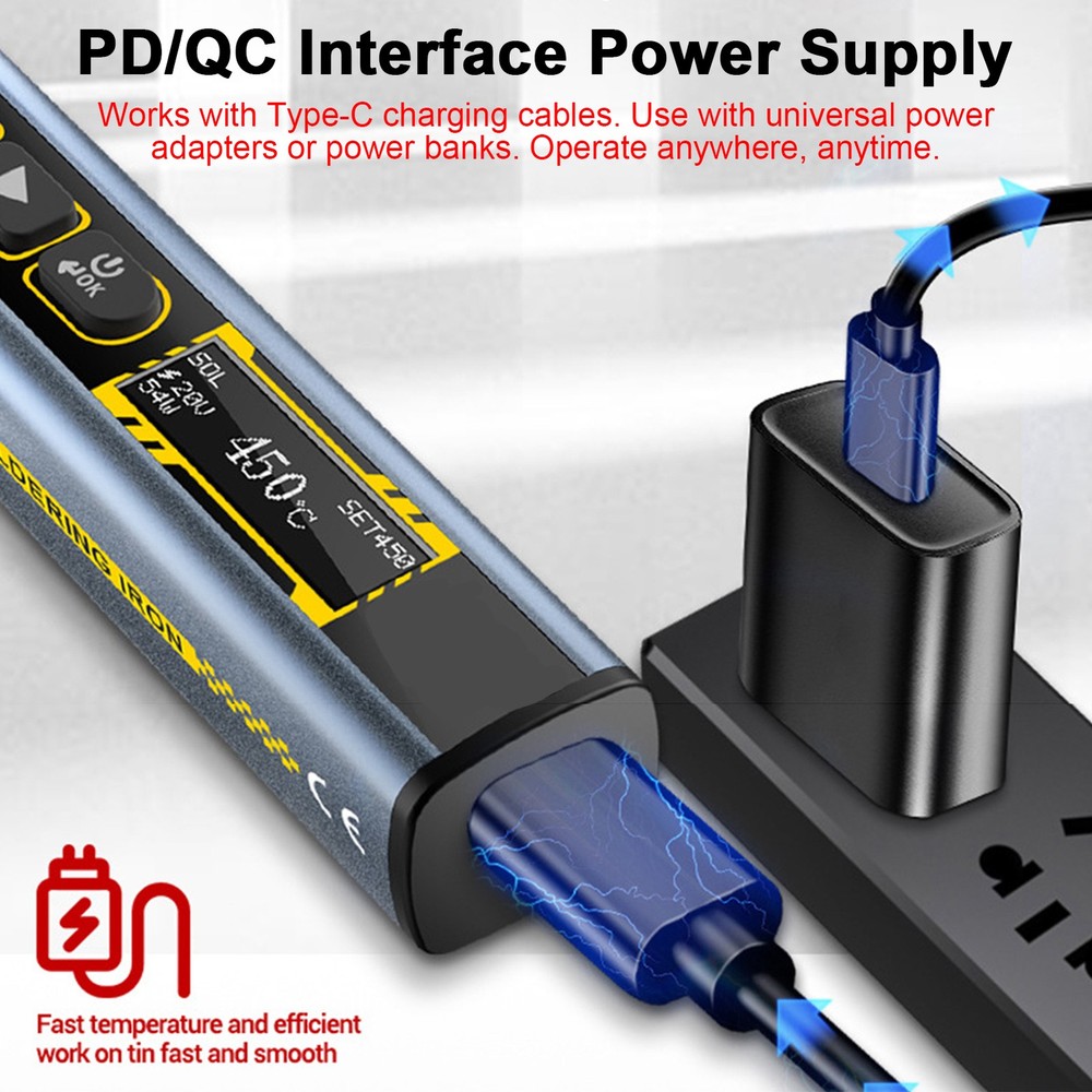 Adjustable Temp Soldering Iron Fast Heating For Repair Work GFHX