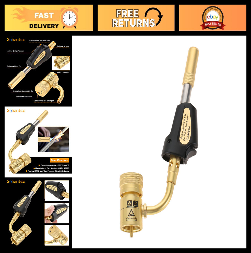 Turbo Torch Tips with Self-Ignition & Adjustable Regulator for MAPP/Propane - We