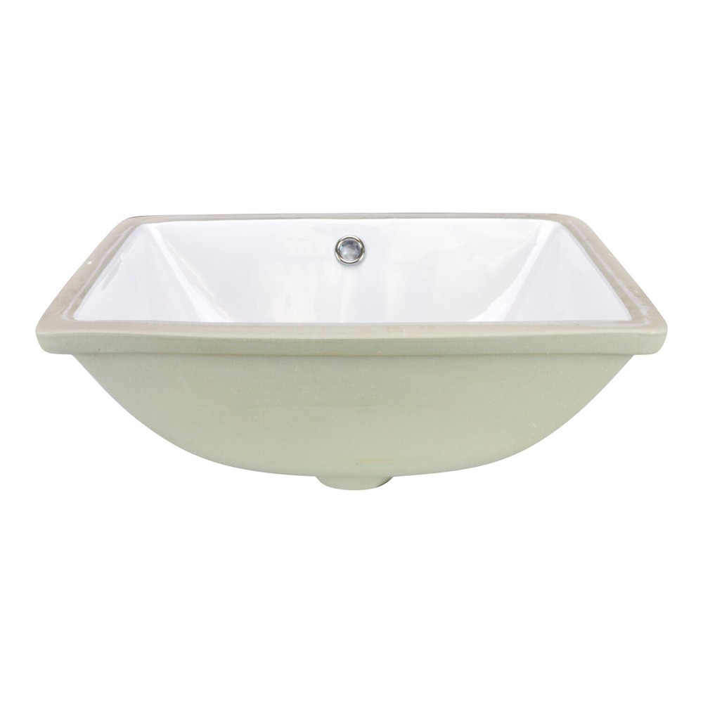 Pool Rectangular Undermount Bathroom Vanity Sink 18" X 13" X 7" White Porcelain