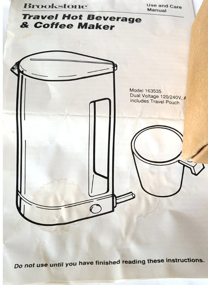 Brookstone Travel Compact Coffee Maker