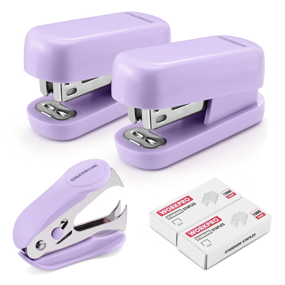 WORKPRO 3x Stapler Set 2x Mini Stapler 1PC Staple Remover 2000 Standard Staple