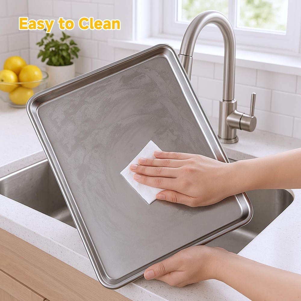 Stainless Steel Baking Sheet Pan Set, 3 Pack Cookie Sheets for Baking, Heavy ...