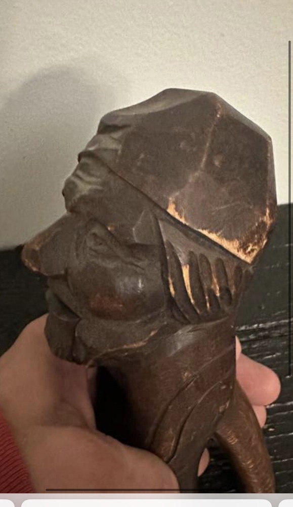 Older pirate head nut cracker solid wood hand done