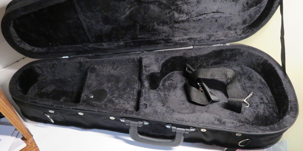 Durable Cloth Fluff Triangle Shape Carry Case Black Lining Violin Fiddle 27" OD