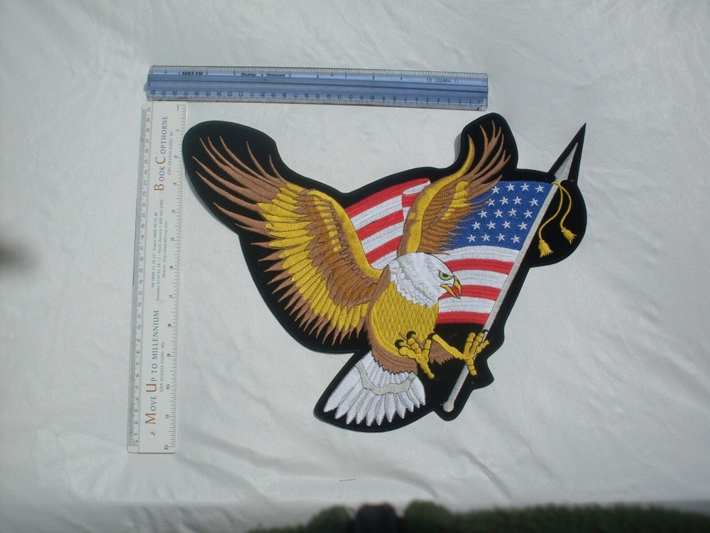 Eagle with American Flag large patch embroidered Patches