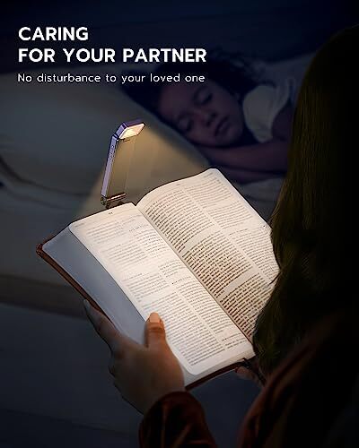 Reading Light, Rechargeable Book Light for Reading in Bed, Ultralight Purple