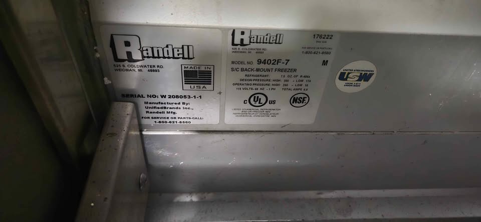 Randell work top freezer with drawers