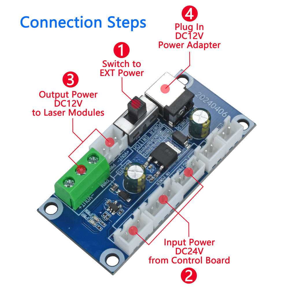 Laser Module Interface Adapter Board for CNC Engraver Cutter Machine Controller