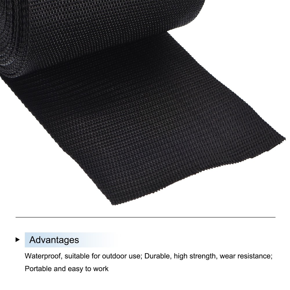 Lightweight Polypropylene Webbing Strap 3" 25 Yard Backpack Black