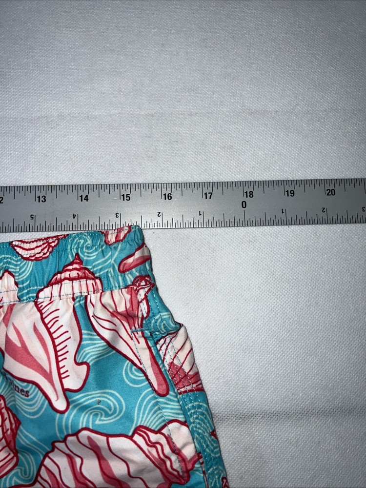 Vineyard Vines Men’s Swim Trunks Medium Blue With Conch Shells Draw Strings