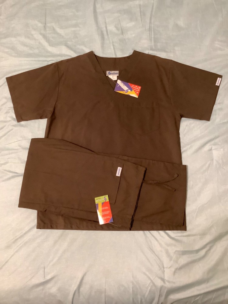 Scrub Set Spectrum Mens Small Brown