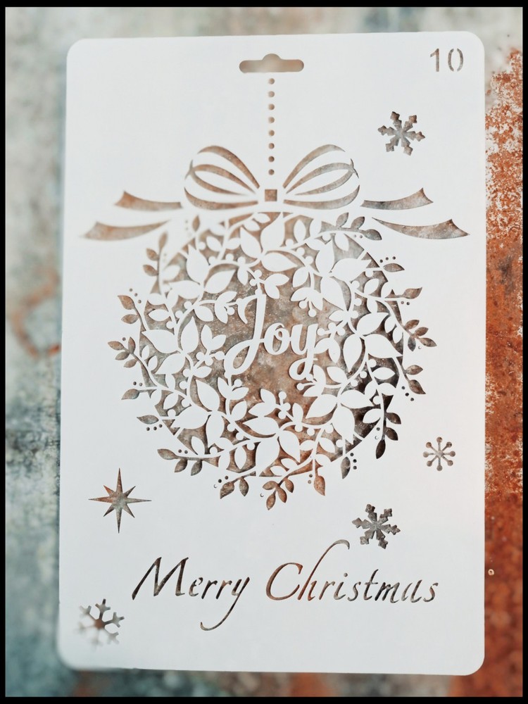 Reusable Plastic Christmas Stencil for Crafts - Joyful Patterns by StencilAir