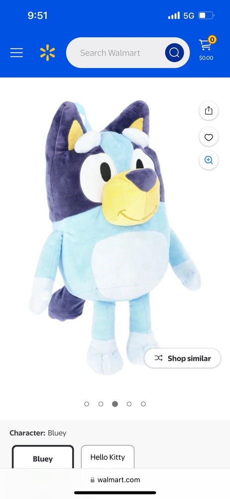 NWT Bluey Kids' 16" Plush Backpack