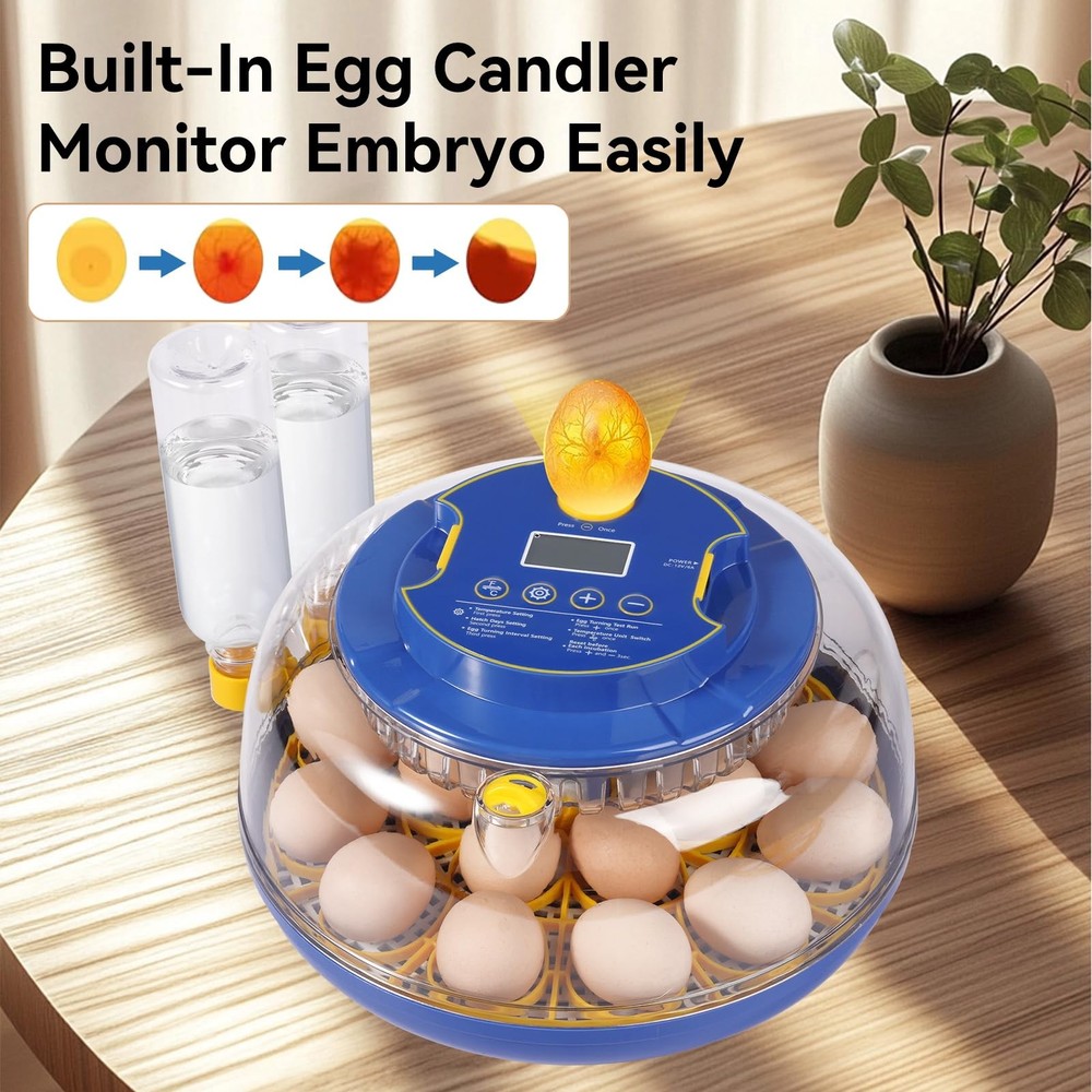 18 Egg Incubators for Hatching Eggs, Chicken Egg Incubator with Automatic Egg...