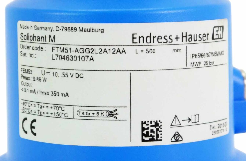 Endress+Hauser FTM51-AGG2L2A12AA L= 500mm Point Level Detection -Unused-