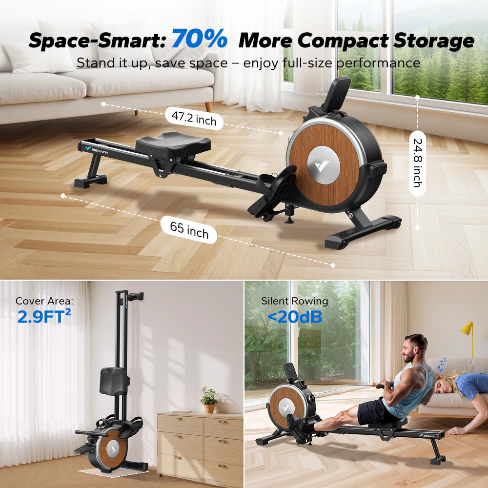 Self-Powered Rowing Machine Magnetic Rower 16 Levels