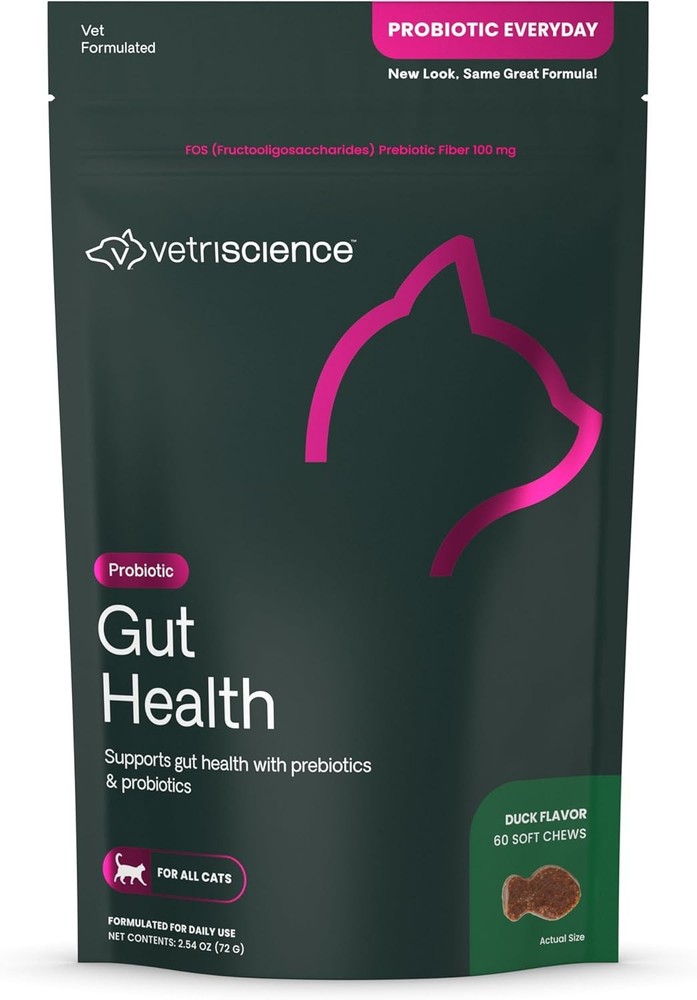 VetriScience Gut Health Probiotic & Prebiotic Digestive 60 Chews, 60 Count
