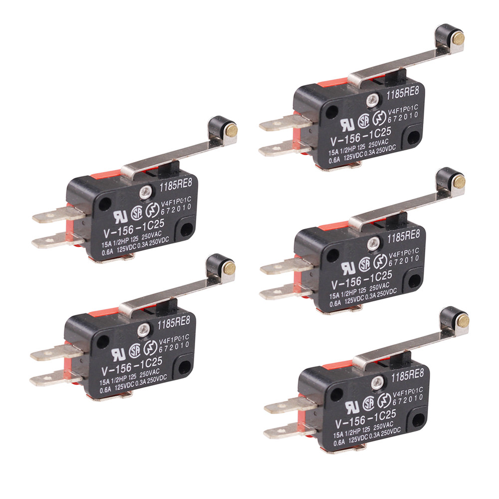 5PCS Micro Switch Spdt Hinge Roller Lever 15A V-156-1C25 Limit Switch Standard $