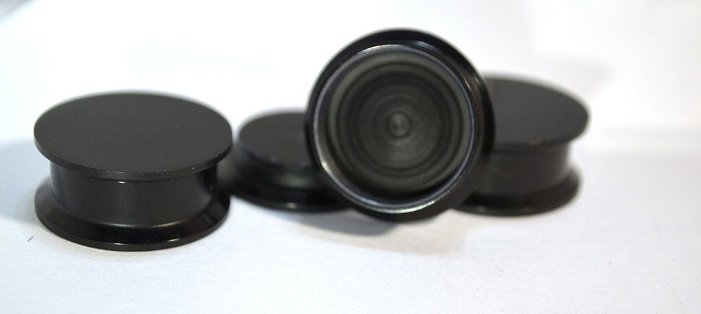 Solid Black Stash Box Screw-on Fit Gauges/plugs Acrylic (1 Pair) B/3/2/33
