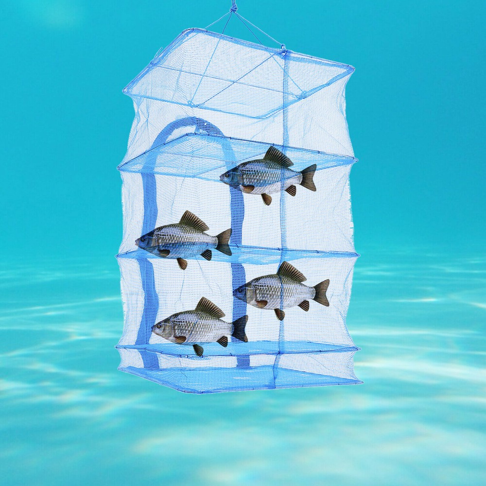 Foldable 4 Layers Drying Net Hanging Vegetable Fish Dishes Mesh Dryer Rack