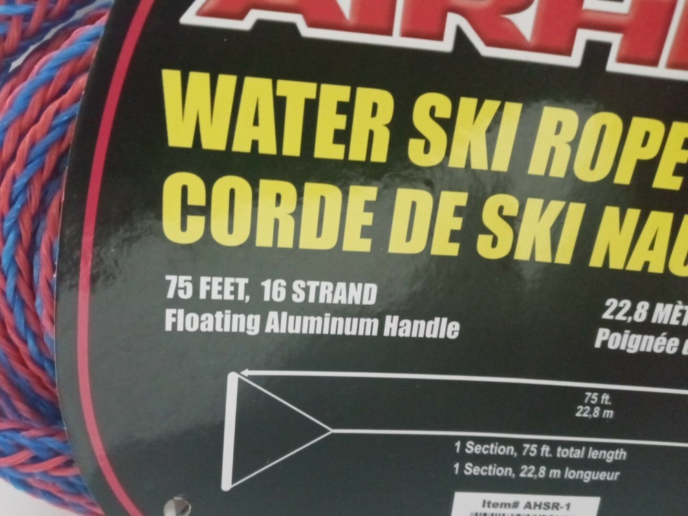 WaterSki Rope With Rubber Floating Aluminum Handle Durable Grip AHSR-1