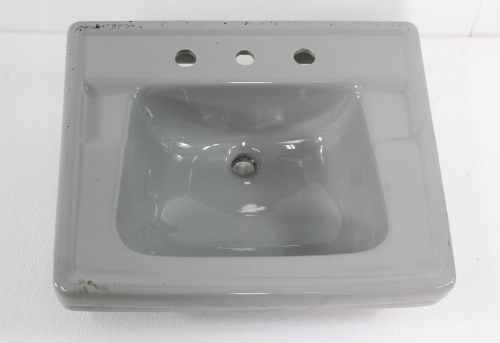 Vintage Reclaimed 24 in. Gray Ceramic Wall Sink