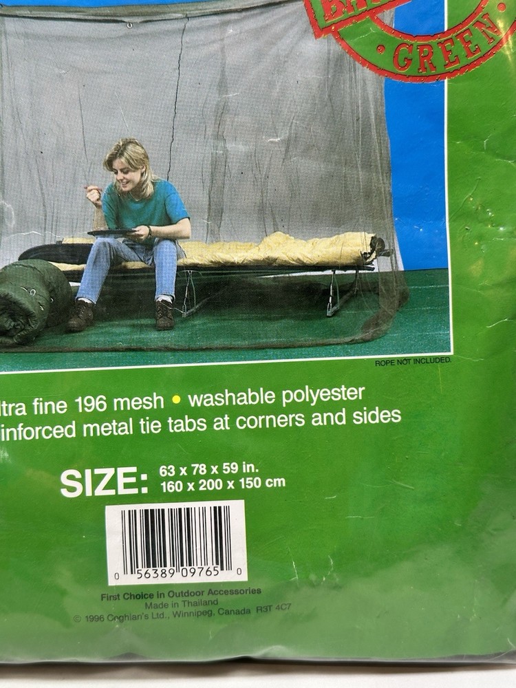Coghlan's Rectangular Net, Green, Mesh Netting Protects from Bugs New Sealed