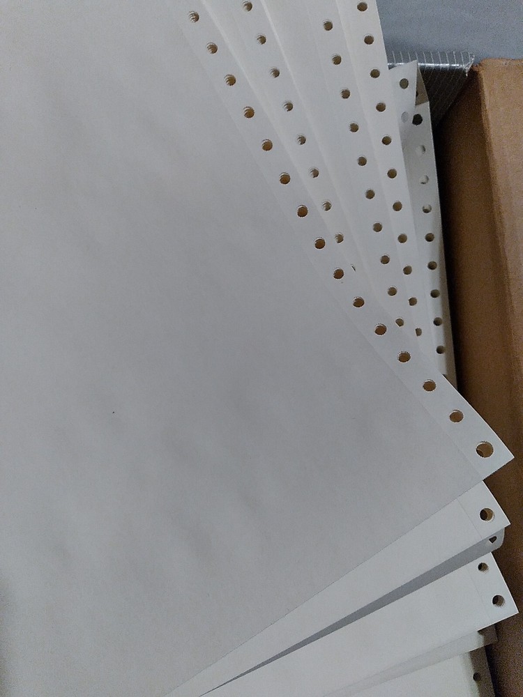 Continuous Dot Matrix Vintage Watermark Printer Paper 25 Sheets Ivory 8.5 x 11