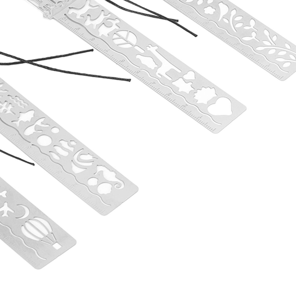Stencil Ruler Portable Multifunctional 4 Cartoon Pattern Templates Handbook
