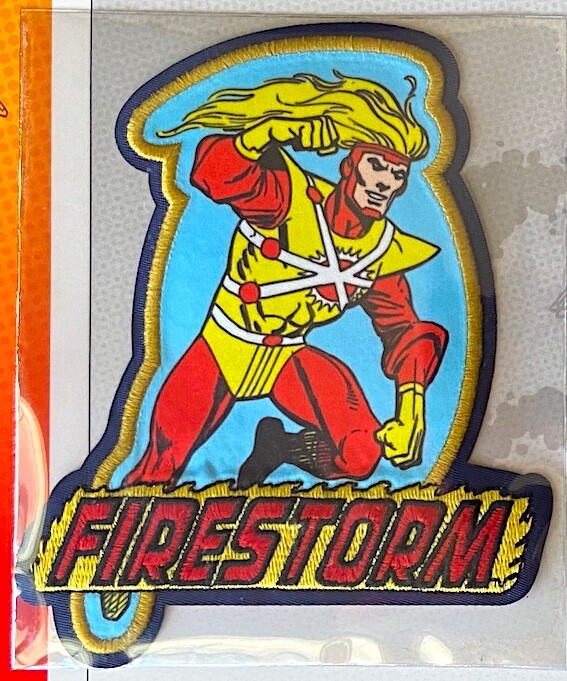 FIRESTORM PATCH on INFO CARD ~ from Willabee & Ward ~ DC COMICS PATCH COLLECTION