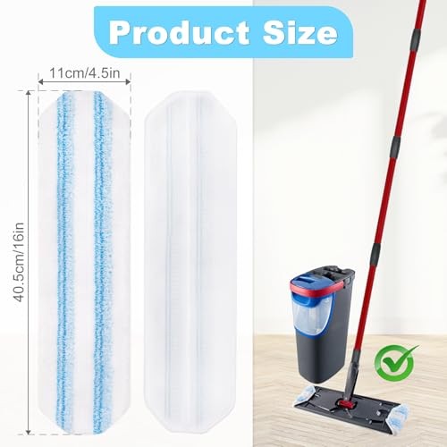 Mop Replacement Pads for OCedar H2prO Flat Mop System, 3 Pack Mop Pads for