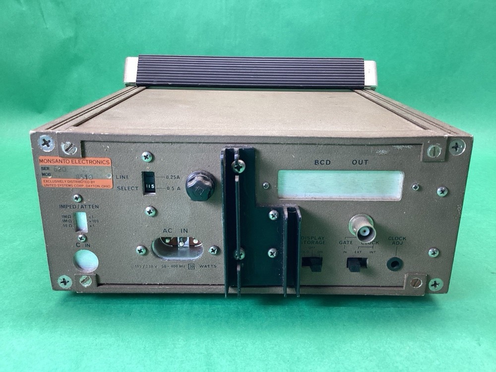 Monsanto Electronics Model 8510 50MHz Counter Timer HT Series POWERS ON UNTESTED