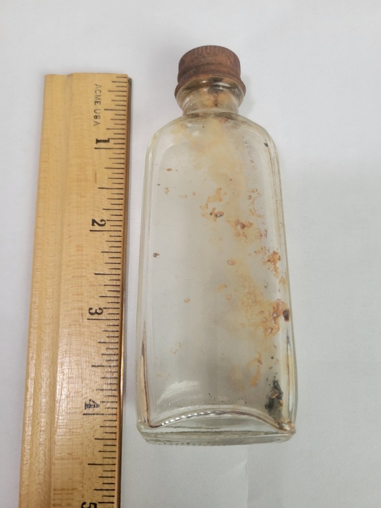 Vintage Glass Bottle 4" tall