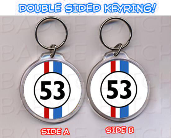HERBIE '53' round keyring -DOUBLE SIDED!