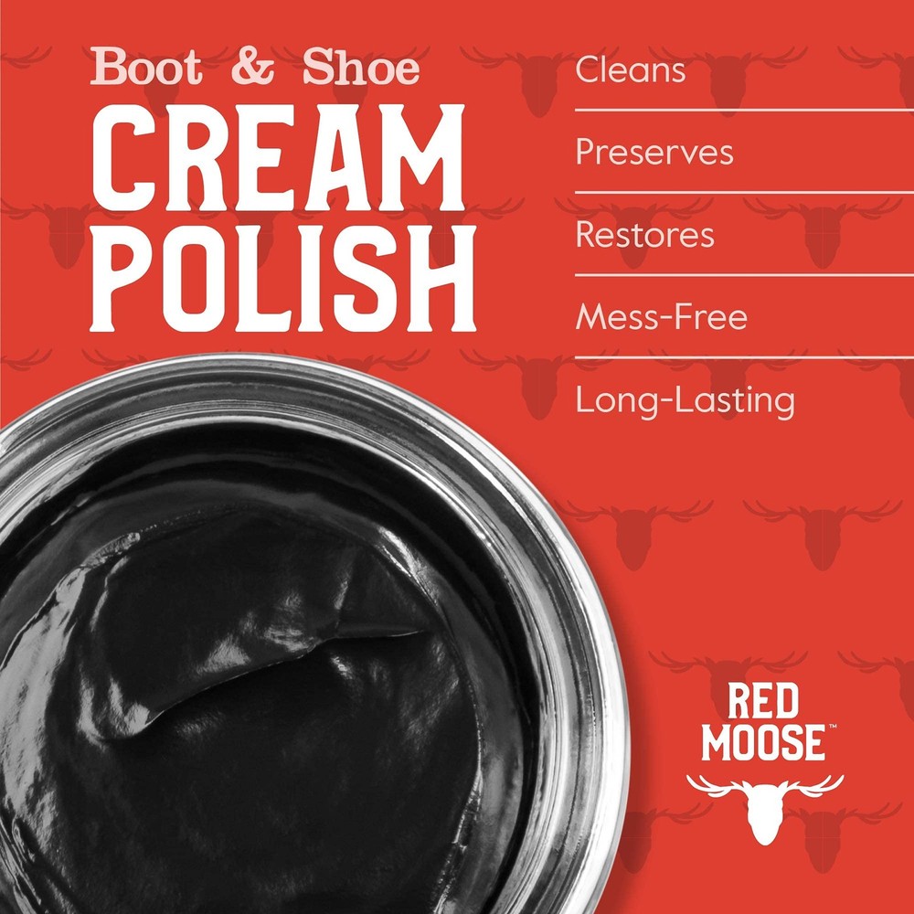 RED MOOSE Premium Brown Boot and Shoe Cream Polish - Medium,
